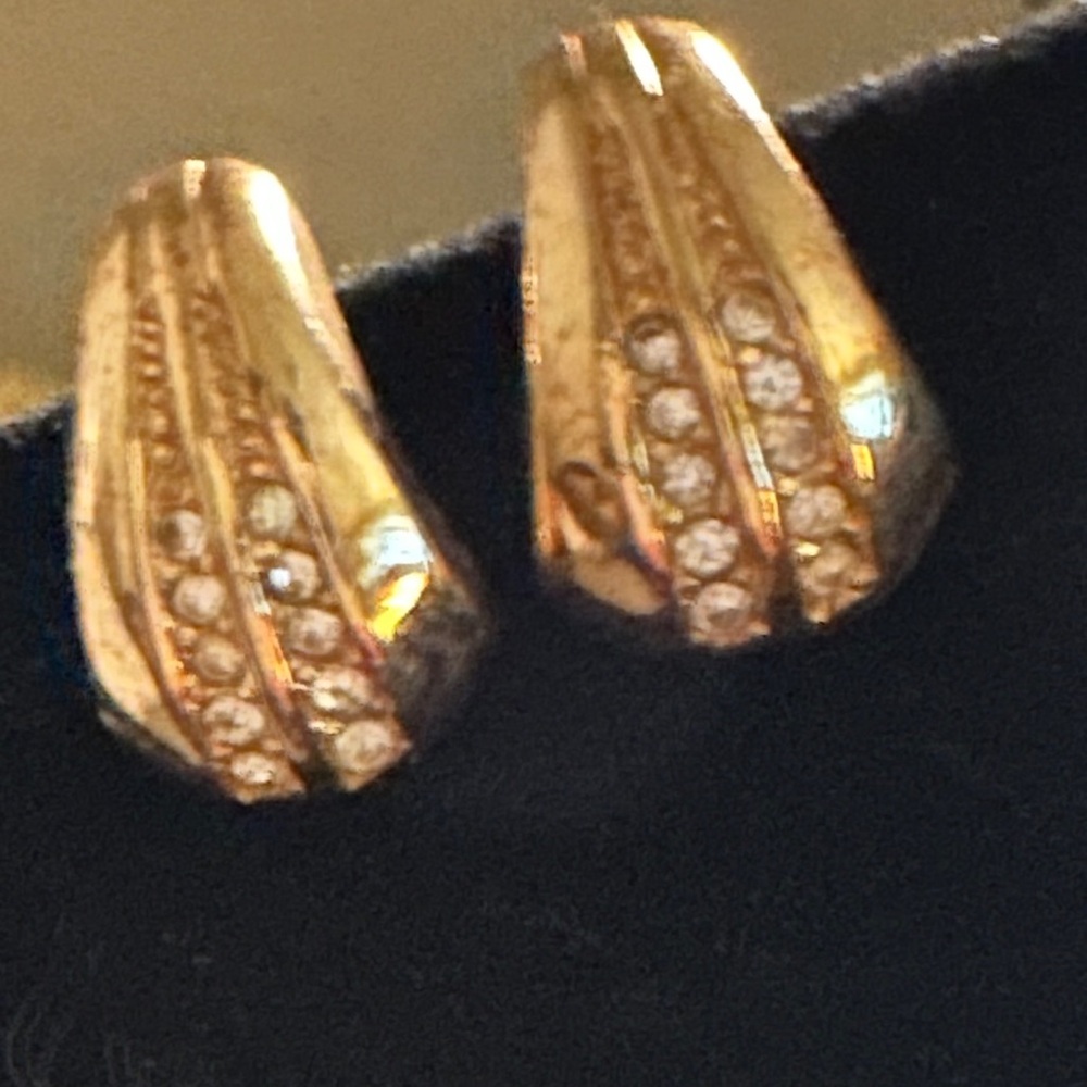 Christian Dior, Elegant Gold and Silver clip Earrings